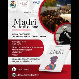 locandina incontro lorenzo braina 14 maggio museo corda via giardini 1 Arbus, logo comune di arbus e museo corda e crea educazione