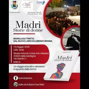 locandina incontro lorenzo braina 14 maggio museo corda via giardini 1 Arbus, logo comune di arbus e museo corda e crea educazione
